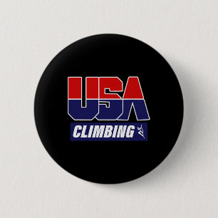 Climbing Usa Climber Mountain Climber Rock Climbin 2 Inch Round Button