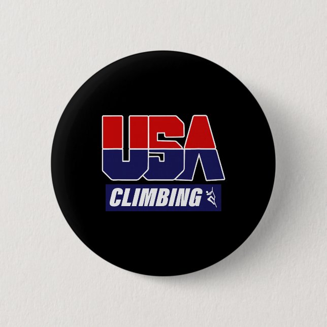 Climbing Usa Climber Mountain Climber Rock Climbin 2 Inch Round Button (Front)