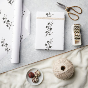 Climbing Vine – Minimalist Botanical Brush Art on Wrapping Paper