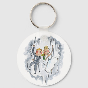 Climbing Wedding Couple Keychain