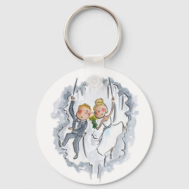 Climbing Wedding Couple Keychain (Front)