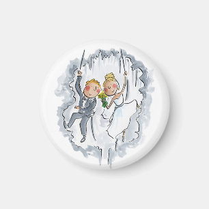 Climbing Wedding Couple Magnet
