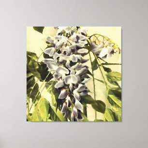 Climbing Windblown Wisteria Vine Acrylic Painting Canvas Print