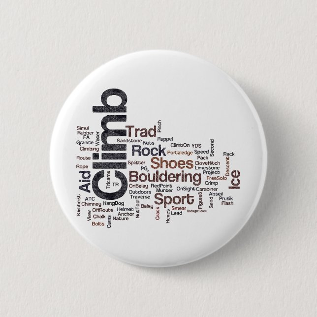 Climbing Words 2 Inch Round Button (Front)