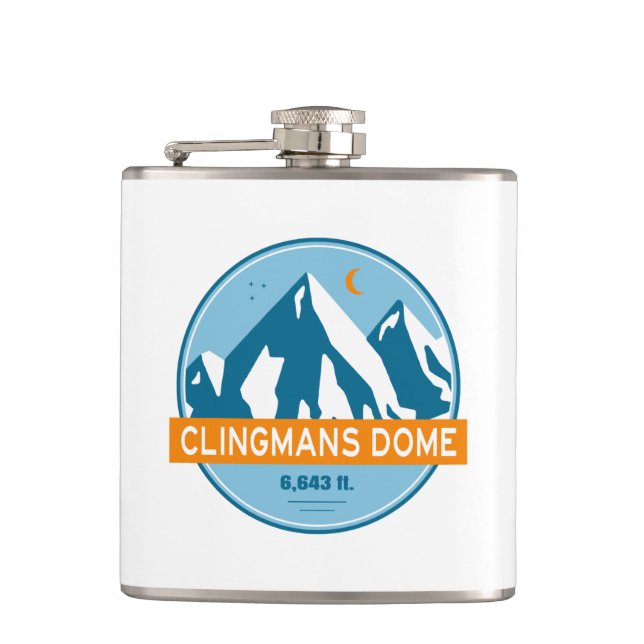 Clingmans Dome North Carolina Tennessee Stars Moon Hip Flask (Front)