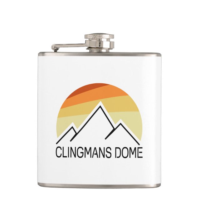 Clingmans Dome Retro Hip Flask (Front)