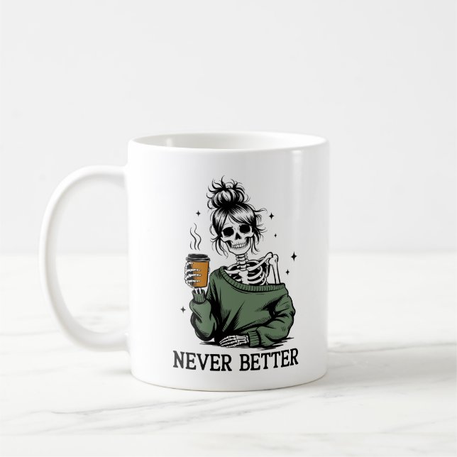 "CLINGY" Funny Scratching Cat Mug (Gauche)