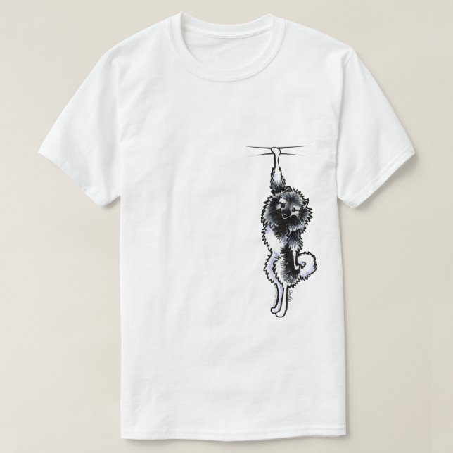 Clingy Keeshond T-Shirt (Design Front)