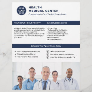 Clinic Doctor Healthcare Custom Logo Photo QR  Flyer