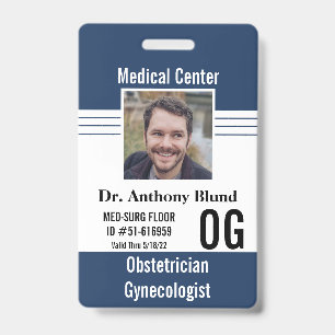 Clinic employee identification Photo Name Bar Code Badge