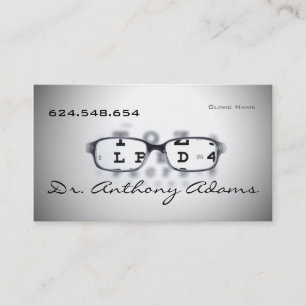 Clinic Hospital Private Optometrist Doctor Card