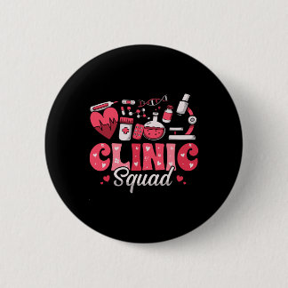 Clinic Squad Stethoscope Leopard Nurse Valentine's 2 Inch Round Button