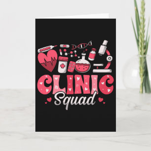 Clinic Squad Stethoscope Leopard Nurse Valentine's Card