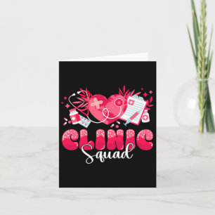 Clinic Squad Stethoscope Leopard Nurse Valentine's Card