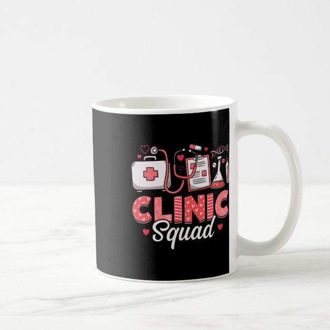 Clinic Squad Stethoscope Leopard Nurse Valentine's Coffee Mug (Right)