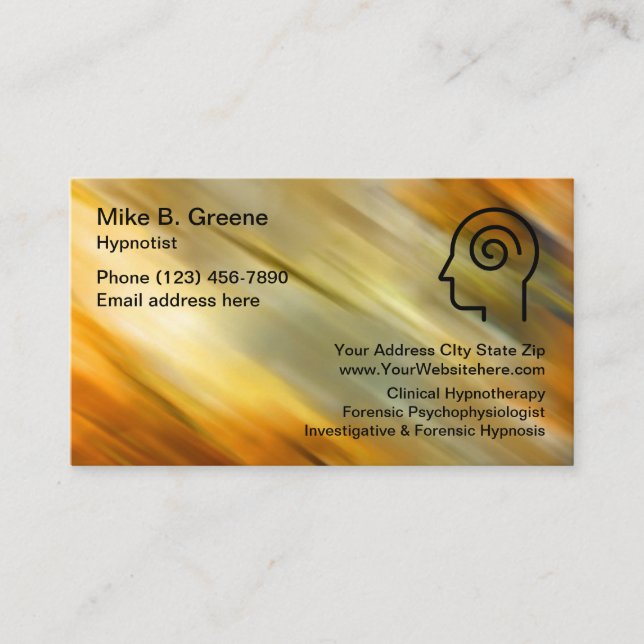 Clinical Hypnotherapist Modern Business Card (Front)