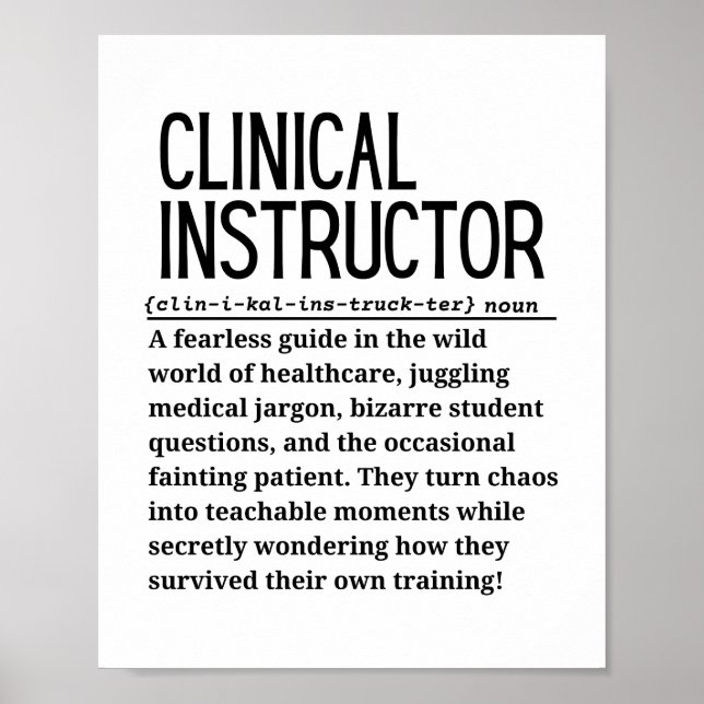 Clinical Instructor Poster (Front)