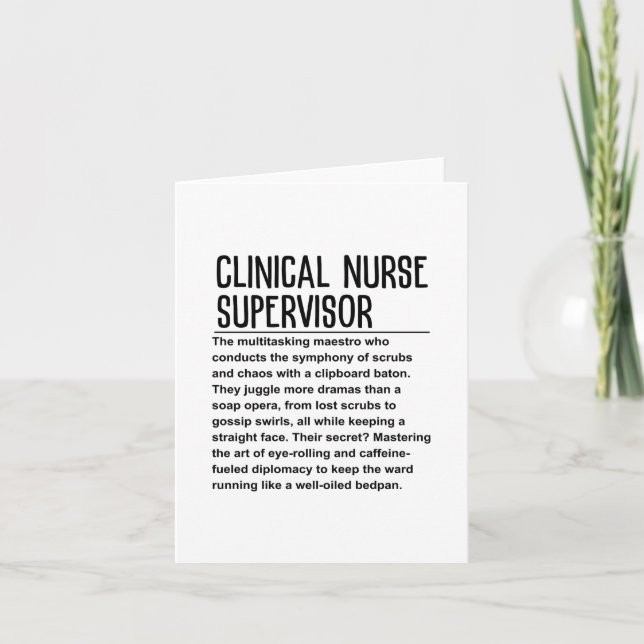 Clinical nurse supervisor card (Front)