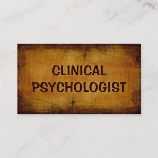 Clinical Psychologist Antique Business Card (Front)