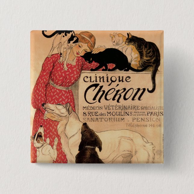 Clinique Cheron 2 Inch Square Button (Front)