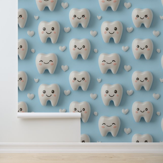 Clinique dentaire Décor Mur Blanc Souriant Visage  (Application)