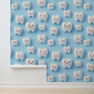 Clinique dentaire Décor Mur Blanc Souriant Visage 