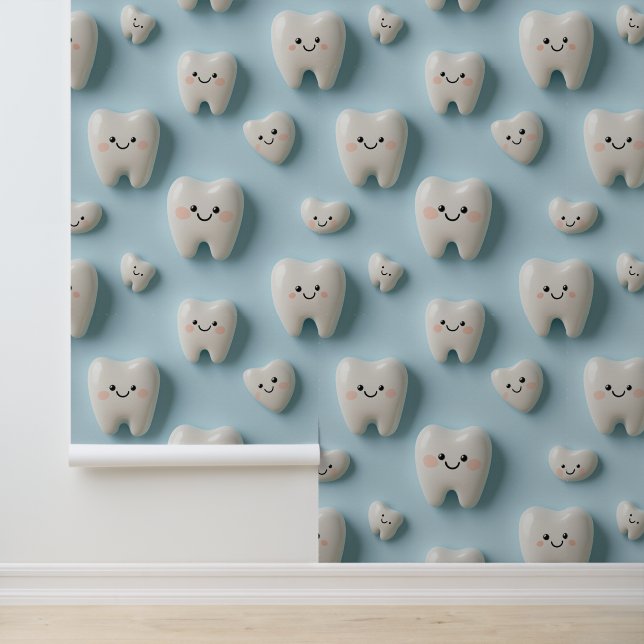 Clinique dentaire Décor Mur Blanc Souriant Visage  (Application)