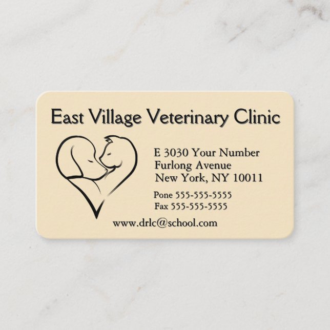 Clinique vétérinaire Carte de visite de retour (Devant)