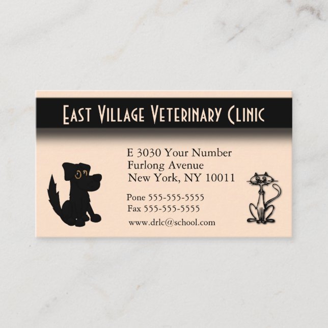 Clinique vétérinaire Carte de visite de retour (Devant)
