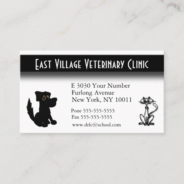 Clinique vétérinaire Carte de visite de retour (Devant)