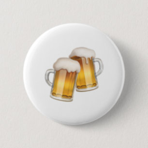 Clinking Beer Mugs - Emoji 2 Inch Round Button