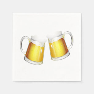Clinking Beer Mugs Napkin