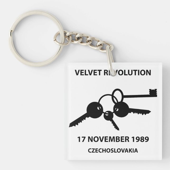 Clinking keys - velvet revolution symbol keychain (Front)