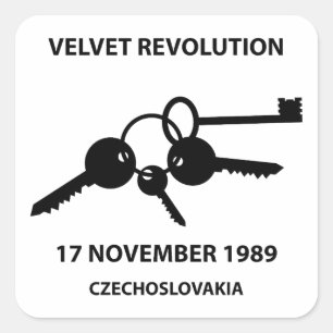 Clinking keys - velvet revolution symbol square sticker