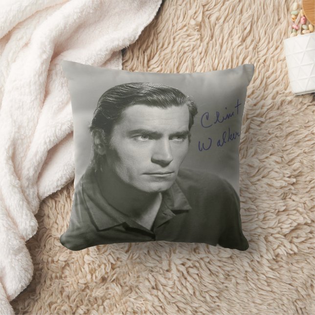 clint walker signed throw pillow (Blanket)