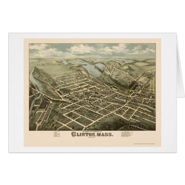 Clinton, carte panoramique de mA - 1876 (Devant horizontal)