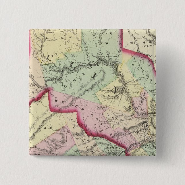 Clinton, Centre counties 2 Inch Square Button (Front)