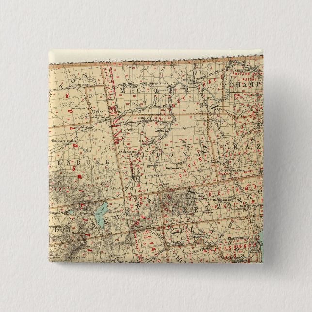 Clinton County 2 Inch Square Button (Front)