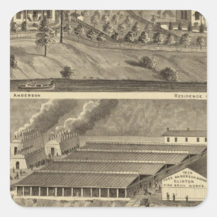 Clinton Fire Brick Works Anderson's Landing Square Sticker