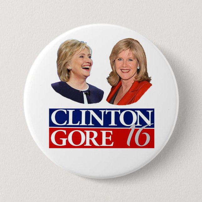 Clinton/Gore 16 3 Inch Round Button (Front)