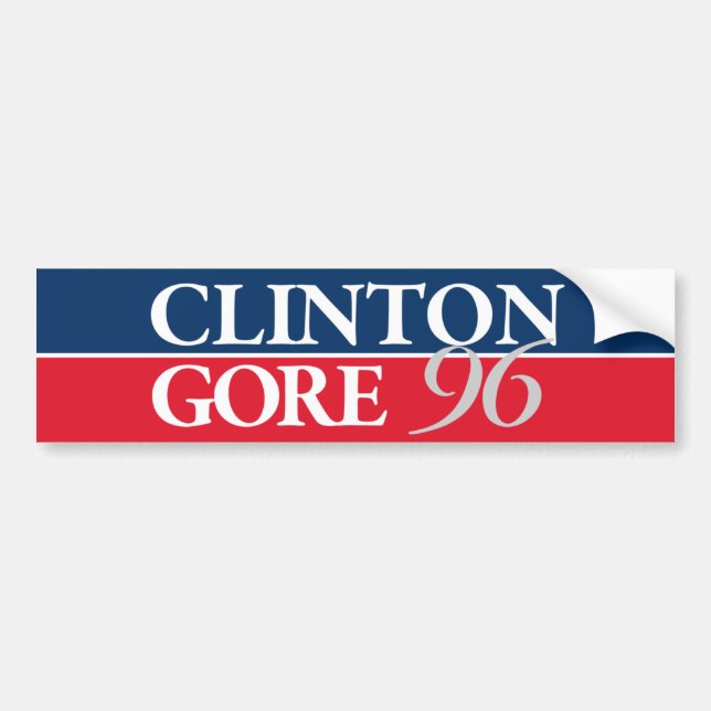Clinton Gore 1996 Clinton 96 Bumper Sticker (Front)