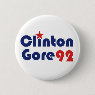 Clinton Gore 92 Retro Democrat 2 Inch Round Button