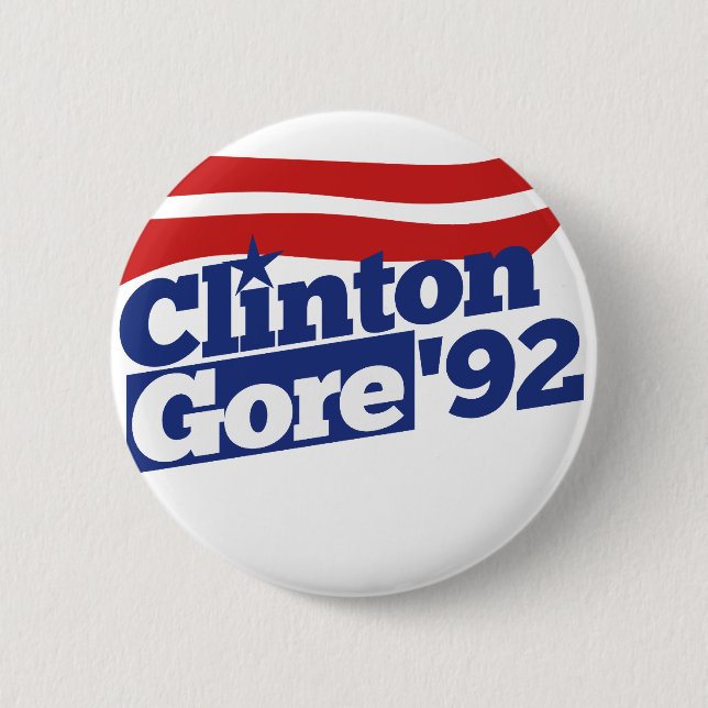Clinton Gore 92 retro politics 2 Inch Round Button (Front)