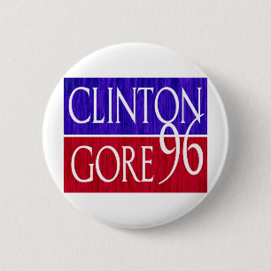 Clinton Gore 96 Distressed Design 2 Inch Round Button