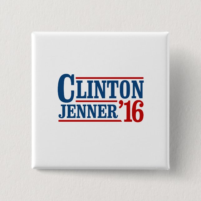 Clinton Jenner 2016 2 Inch Square Button (Front)