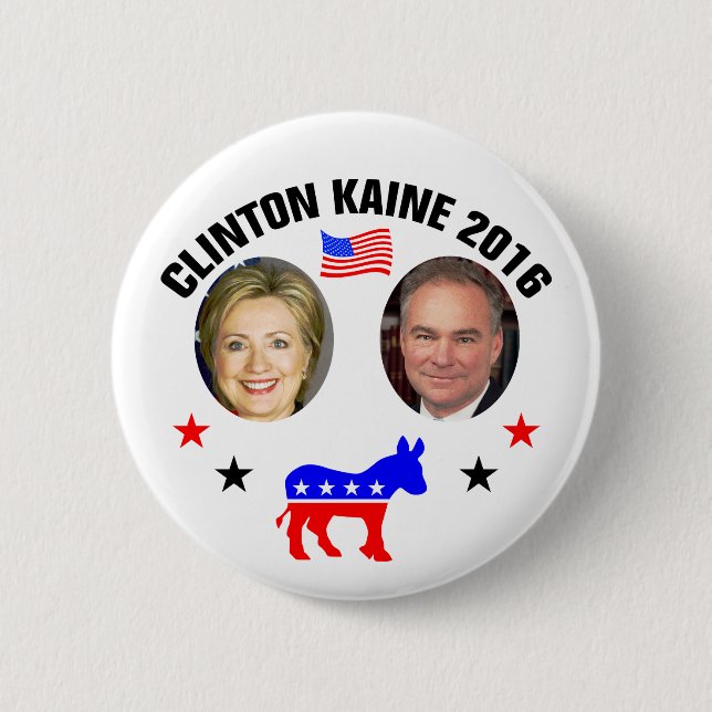 CLINTON KAINE 2016 2 INCH ROUND BUTTON (Front)