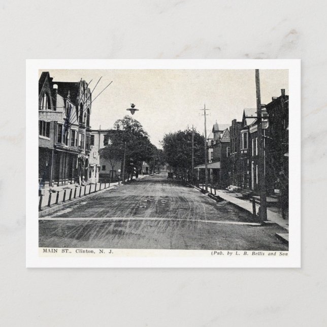Clinton, New Jersey, Main St, Vintage Postcard (Front)