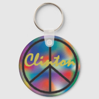 Clinton PEACE SIGN Keychain