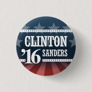Clinton Sanders 2016 1 Inch Round Button