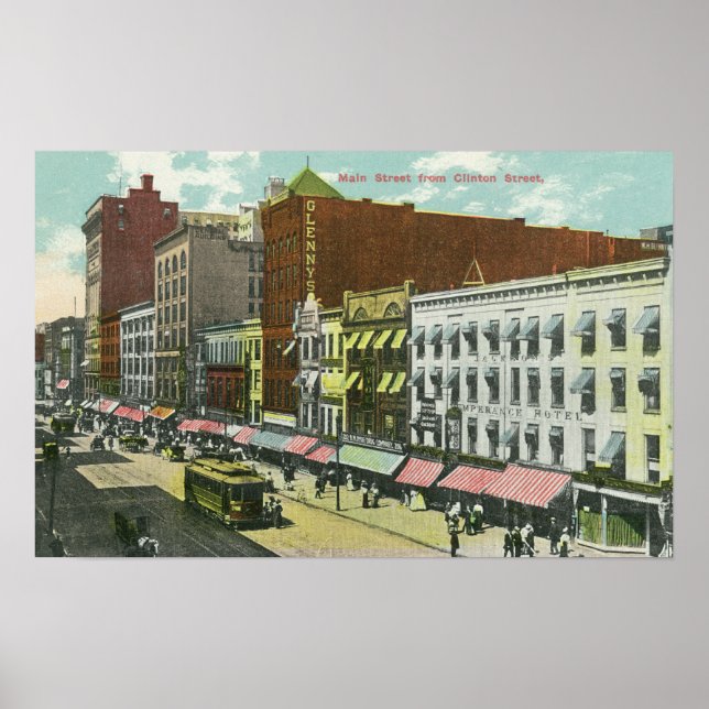 Clinton Street View of Main Street Poster (Front)